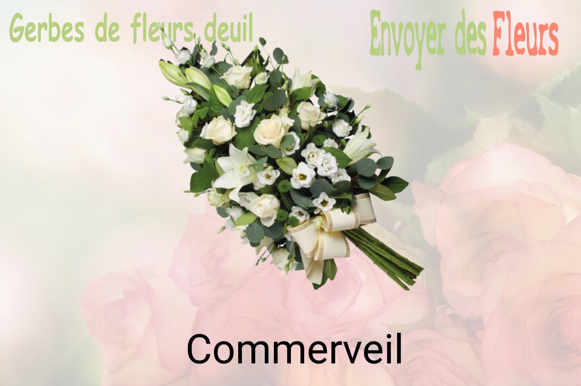 Gerbe de fleurs de deuil livrée à Commerveil